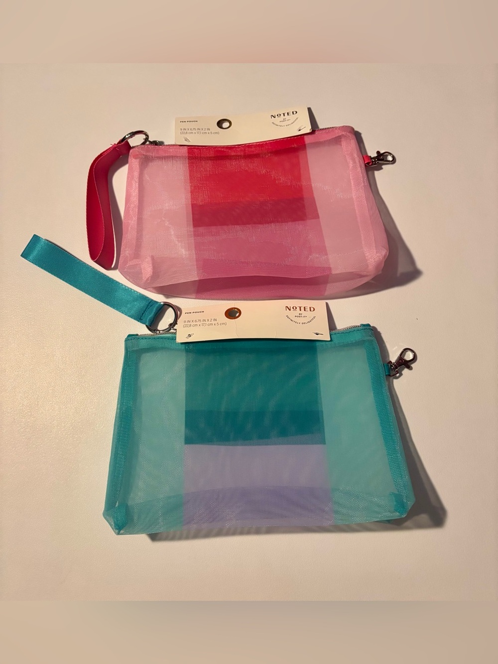 Noted by Post-It Pouches & Tortoise Shell Desk Tray Set NWT Stationery Bundle